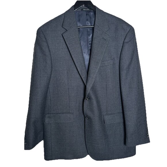 Ralph Lauren Men's Wool Tweed Sport Coat Jacket Sz 44L Herringbone Gray Blazer - Picture 1 of 11